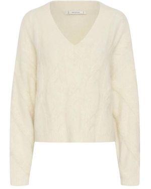 Gestuz V-Neck Knitwear - Blanco