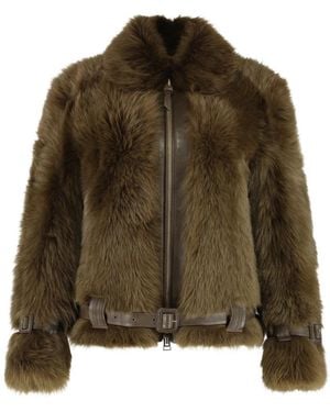 Tom Ford Faux Fur & Shearling Jackets - Green