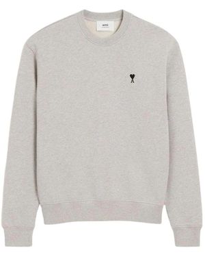 Ami Paris Round-Neck Knitwear - Grey