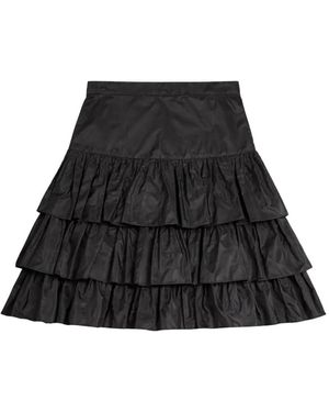 Valentino Garavani Ruffled Taffeta Rok - Zwart