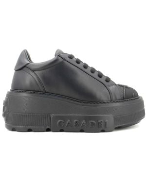 Casadei Weiße vegane ledersneaker mit 70mm gummiklötze - Grau