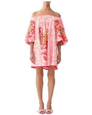 CAMILLA Off Shoulder Puff Dress - Rood