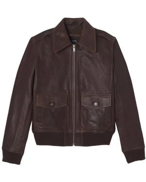 A.P.C. Jassen ,Bruin ,Leer Gaelle Leren Bomberjack