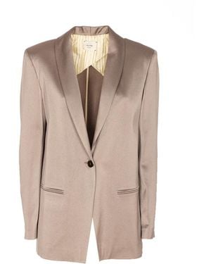 Alysi Jassen ,Satijn Blazer Scivolato Liquid Satin - Naturel