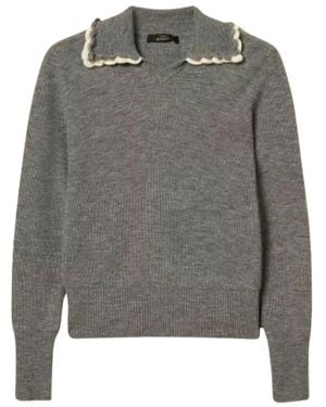 Twinset Truien & Vesten ,Grijs ,Wol Actitude Gebreide Trui Met Polokraag