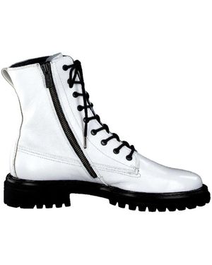 Paul Green Weiße Stiefelette - Schwarz