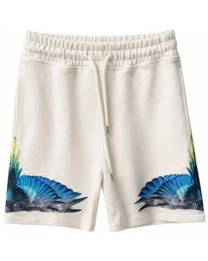Marcelo Burlon Korte Broeken ,Wit ,Katoen Sweetshorts - Blauw