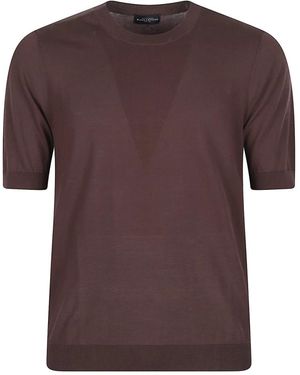Ballantyne Tops ,Bruin ,Korte Mouw Effen Trui