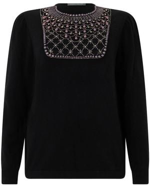 Alberta Ferretti Round-Neck Knitwear - Black