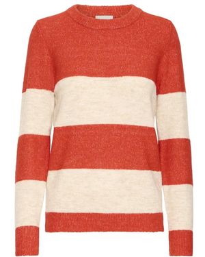 Ichi Round-Neck Knitwear - Rojo
