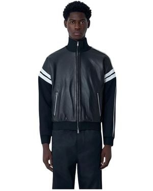 Wales Bonner Leather Jackets - Blue