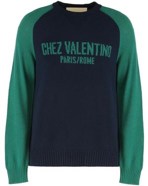 Valentino Garavani Round-Neck Knitwear - Green