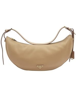 Prada Tassen ,Roze ,Demi-Lune Large Schoudertas - Wit