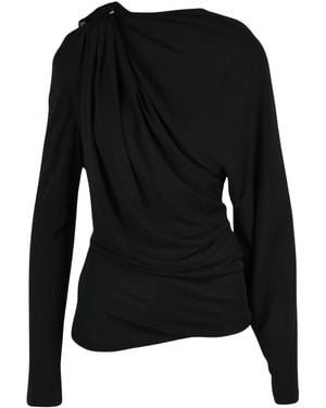 Victoria Beckham Overhemden ,Zwart ,Asymmetrische Blouse
