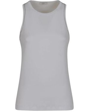 Peserico Tops ,Wit ,Sleeveless Tops - Grijs
