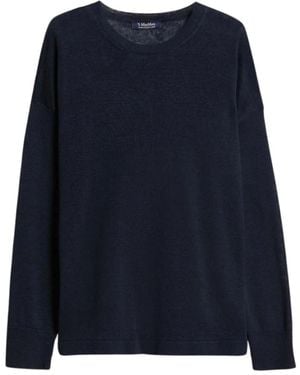 Max Mara Truien & Vesten ,Blauw ,Linnen Maglia