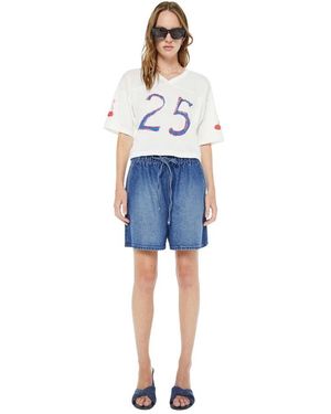 Mother Tops ,Wit ,The Airball V Neck Football Jersey - Blauw