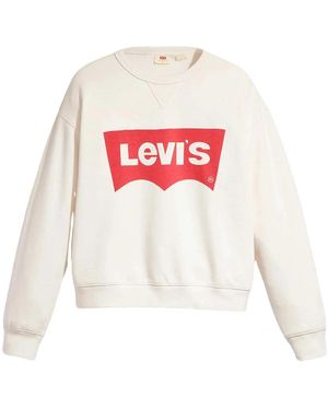 Levi's Hoodies & Sweatvesten ,Katoen Graphic Signature Crewneck Sweatshirt - Wit