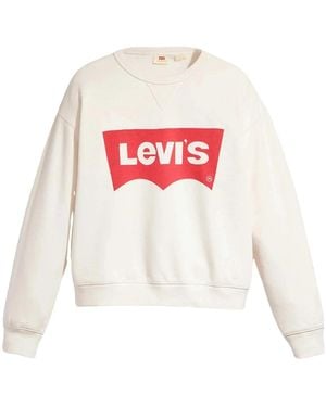 Levi's Hoodies & Sweatvesten ,Katoen Graphic Signature Crewneck Sweatshirt - Wit