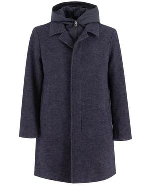 DUNO Elegant Coat-Style Jacket With Zip Fastening - Blau
