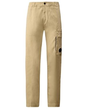 C.P. Company Stretch Satijn Regular Cargo Broek - Naturel