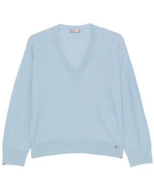 Herno Truien & Vesten ,Blauw ,Wol Wool Polyamide Sweater