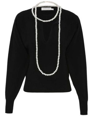 Zimmermann V-Neck Knitwear - Negro