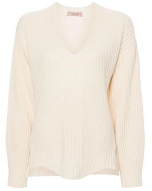 Twinset V-Neck Knitwear - Blanco