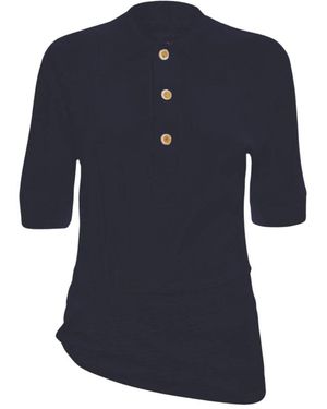 Victoria Beckham Twist Detail Polo Top - Blauw