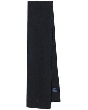 Polo Ralph Lauren Accessoires ,Grijs ,Wol Signature Pony Wool Scarf - Zwart