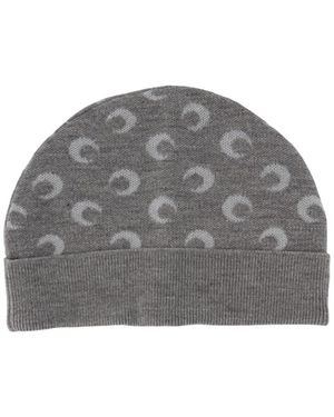 Marine Serre Moon Jacquard Beanie - Grey