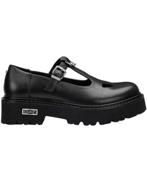Cult Schoenen ,Zwart ,Leer Slash 4216 Low Leather Piercing