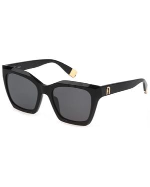 Furla Occhiali da sole eleganti con lenti marroni sfumate - Nero