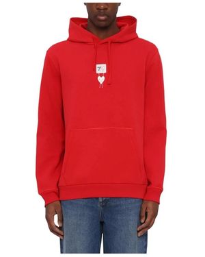 Emporio Armani Rote Cuore Hoodie, Urbaner Stil