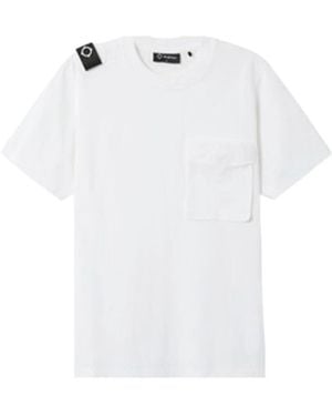 Ma Strum Tops ,Wit ,Katoen Cargo Pocket T-Shirt