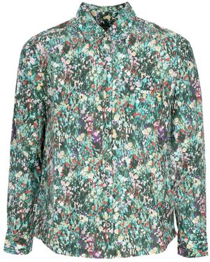 Obey Overhemden ,Veelkleurig ,Katoen Lente Tuin Lange Mouw Shirt - Groen