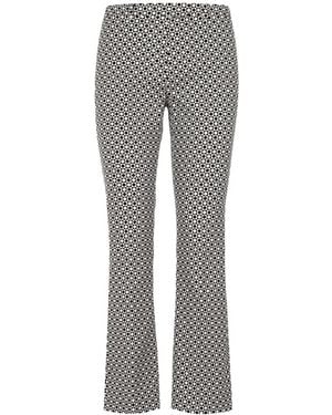 Max Mara Geometrische Jacquard Flared Weiße Hose - Grau