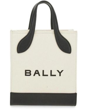 Bally Tassen ,Canvas Tote Bag Met Lederen Afwerking - Naturel
