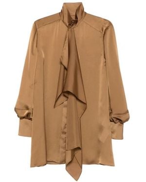 Sacai Bluse Mit Hohem Kragen - Braun