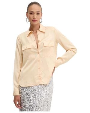 Patrizia Pepe Overhemden ,Leer Shirt - Naturel
