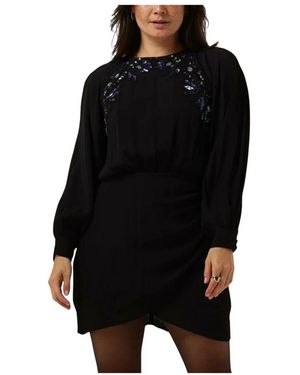 Louizon Glitzerndes Schwarzes Minikleid