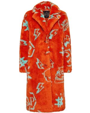 Philipp Plein Single-Breasted Coats - Rojo