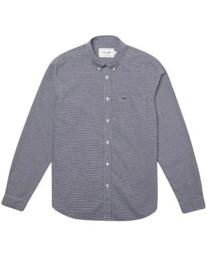 Lacoste Regular Fit Katoenen Popeline Overhemd - Blauw