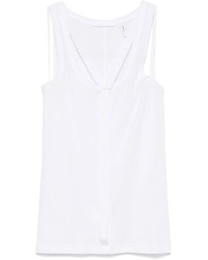 Helmut Lang Tops ,Wit ,Katoen Strap Racer Tank