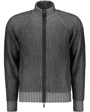 Moorer High-Collar Zip Cashmere Cardigan - Grijs