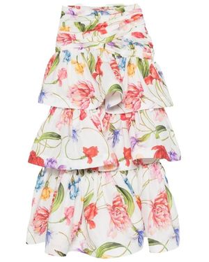 Lavi Rokken ,Veelkleurig ,Rok Met Bloemenprint - Rood