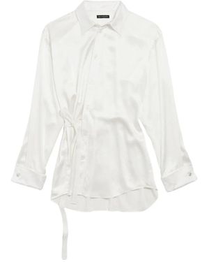 Balenciaga Drapé La Wrap Shirt - Weiß