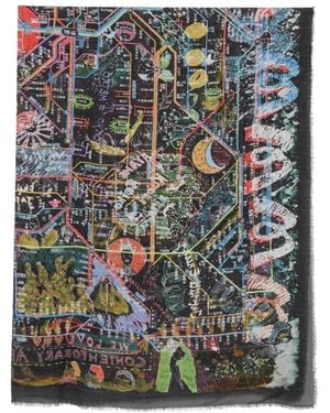 Faliero Sarti Accessoires ,Veelkleurig ,Kasjmier Art - Groen