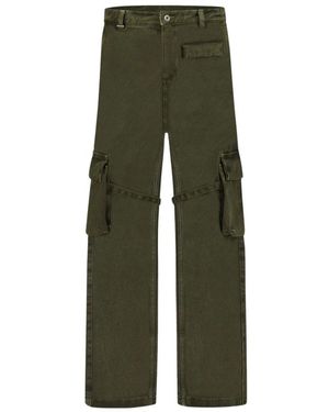 flâneur Broeken ,Groen ,Katoen Cargo Broek Met Telefoon Zak