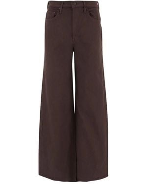 Mother Wide Trousers - Marrón